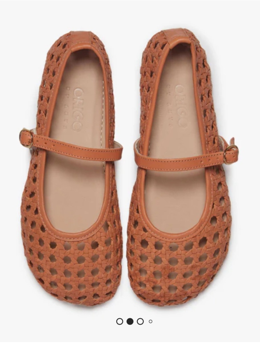 Origo's Woven Mary Jane Flats - Tan